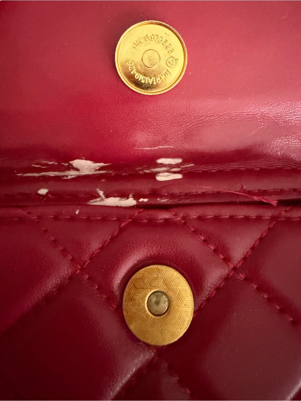 Quilted Red Drawstring Backpack - Picture 2 of 9